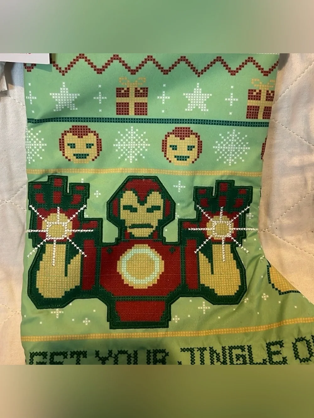 Marvel Iron Man St Nicholas Square Christmas Stocking NWT